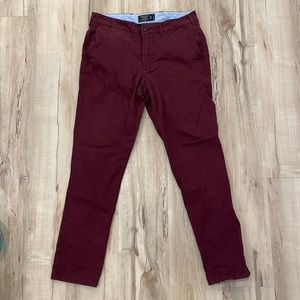 Abercrombie & Fitch burgundy chino pants size men’s 32x22 athletic skinny fit